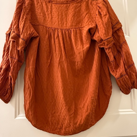 Knox Rose Rust Button-Up Lace Blouse - Picture 2 of 5